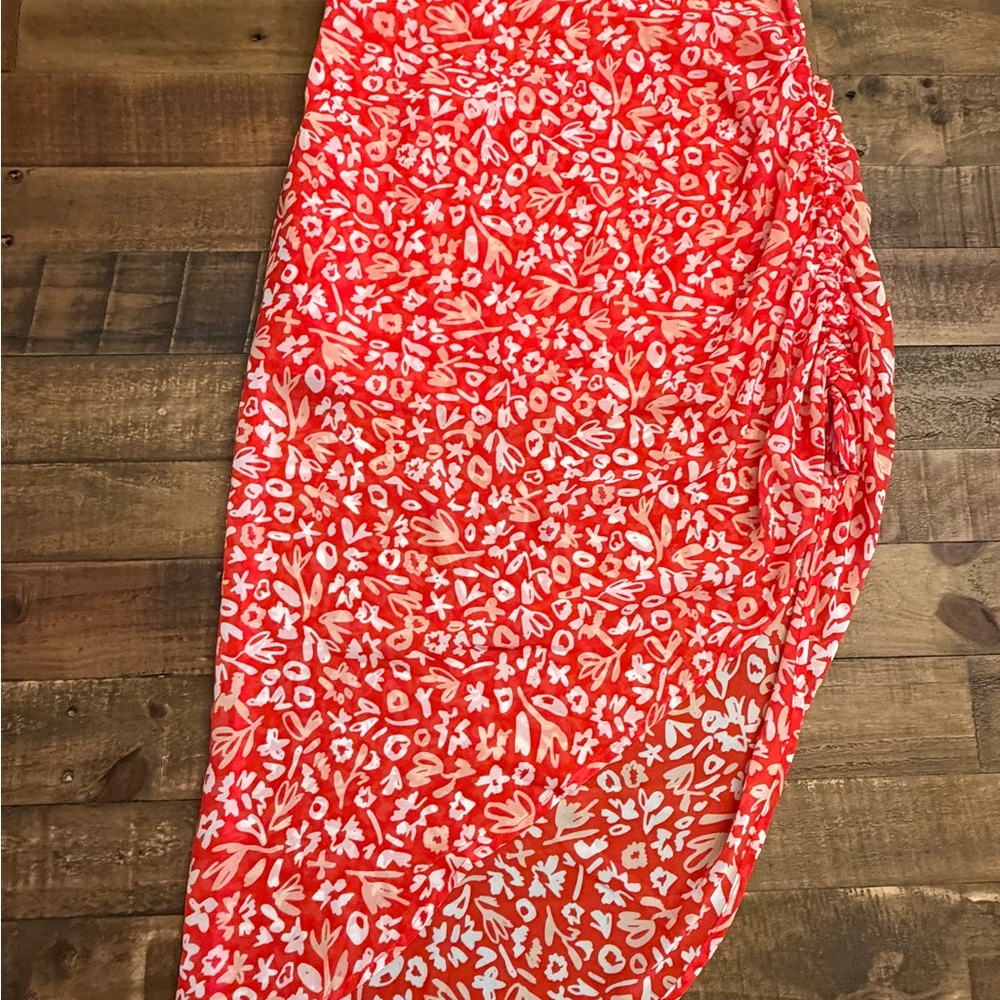 Floral Red Swim Cover-Up - size medium